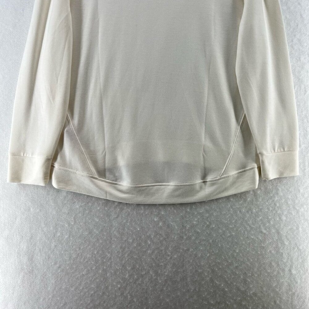 Juicy Couture Sweatshirt Sz L Terry Keyhole Neck Long Sleeve Pullover Off White - Picture 6 of 10